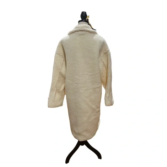 Mid Length Oversized Double Breasted Teddy Coat - Picture 2 of 2